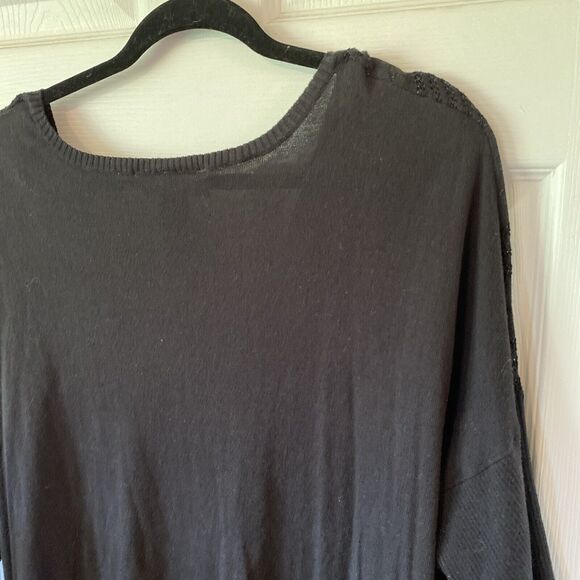 Lane Bryant Blouse Women’s Size 22/24 3/4 Sleeve V Neck Black Chevron Light - Picture 8 of 12